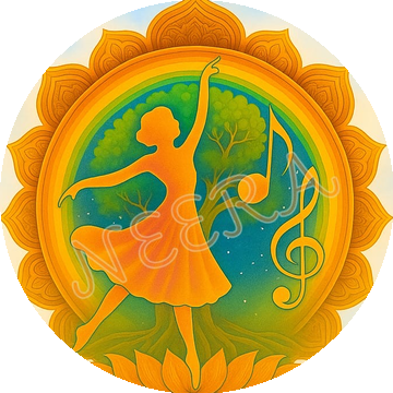 MED emblem — dancer within a golden mandala